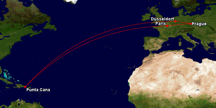 Doba a trasa letu do Dominikány