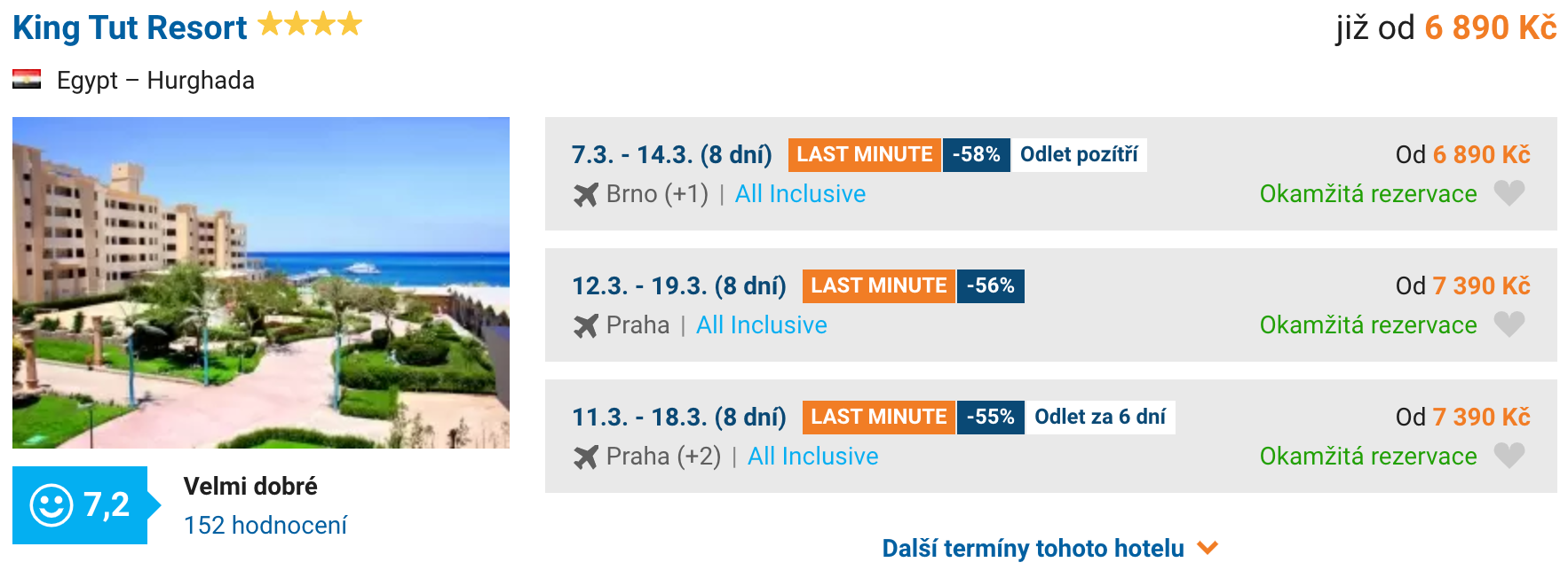 Egypt na týden s all-inclusive z Brna, Ostravy i Prahy za 6 890 Kč