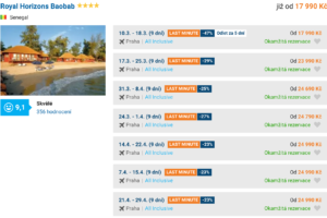 Akce Senegal lastminute