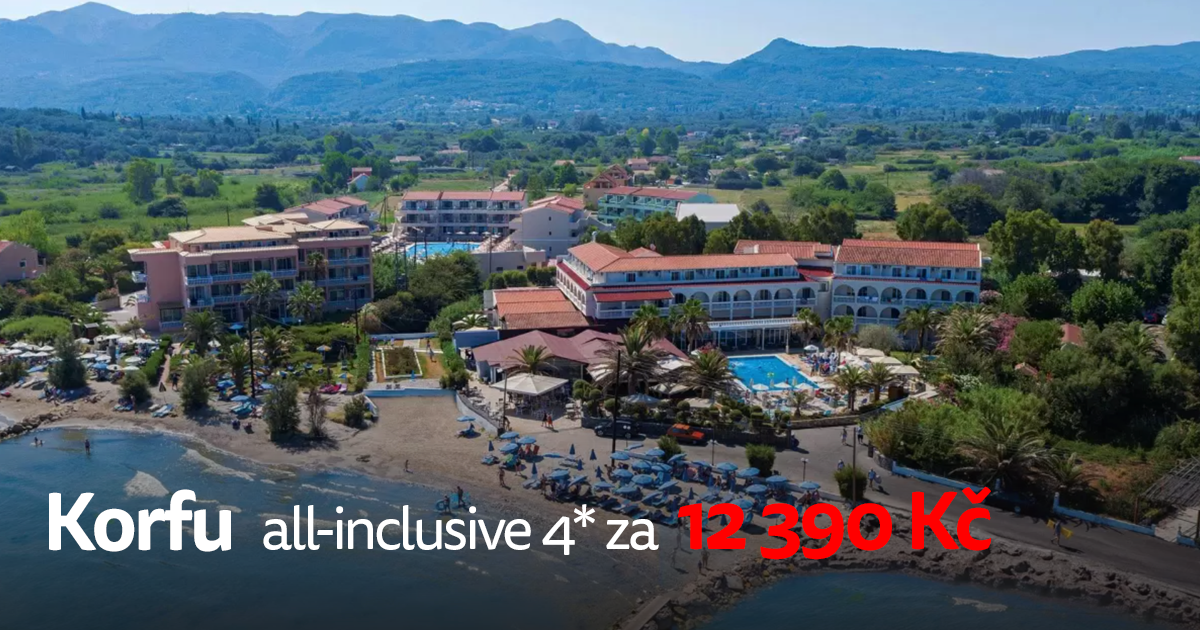 Korfu na týden do 4* hotelu u pláže s all–inclusive za 12 390 Kč