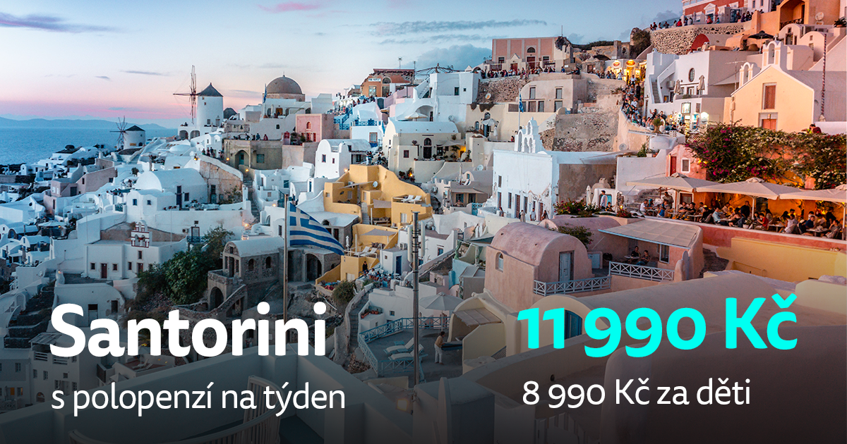 Santorini na týden s polopenzí jen za 11 990 Kč